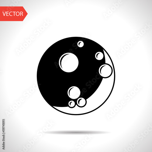 Moon flat icon. Vector illustration.