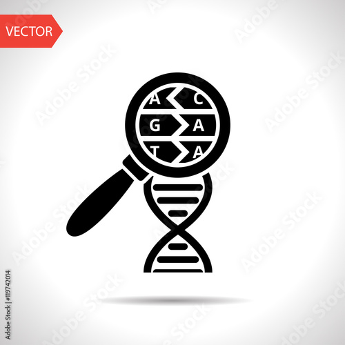 DNA helix flat icon. Molecular biology science vector illustration