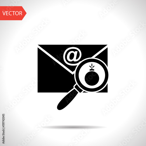 mail bomb flat icon. explosive device in the envelope vector illustration