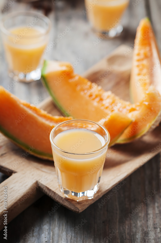 Sweet alcoholic liqueur with melon Sweet alcoholic liqueur with melon
