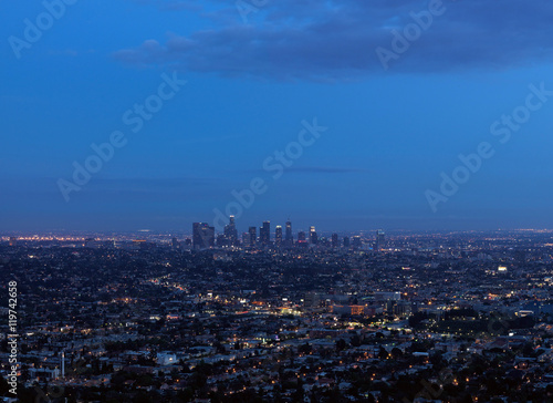 Los Angeles panoramic view at sunset time