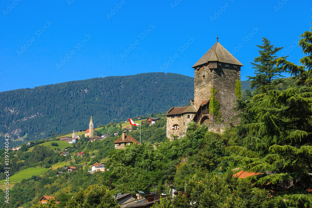 Beautiful Castle of Chiusa near Bolzano, Northern Italy