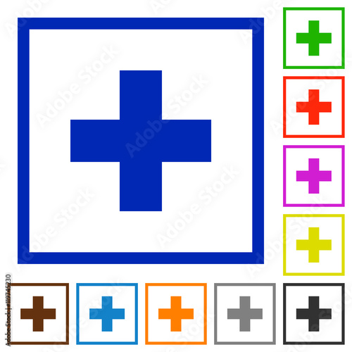 Insert framed flat icons
