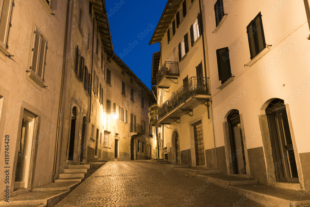 Chiavenna (Sondrio, Italy) by night