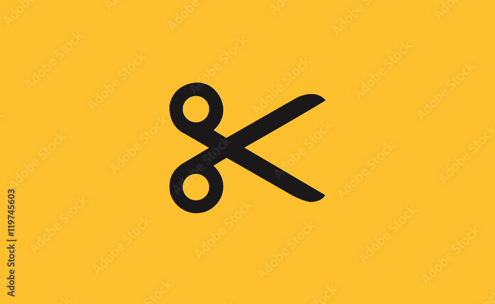 Vector scissors symbol on flat background Vector scissors symbol on flat background