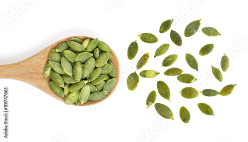 pumpkin seeds isolated on white background
