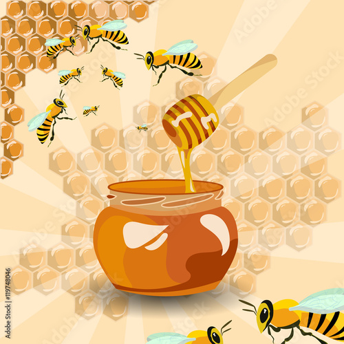 honey bank vector illustration