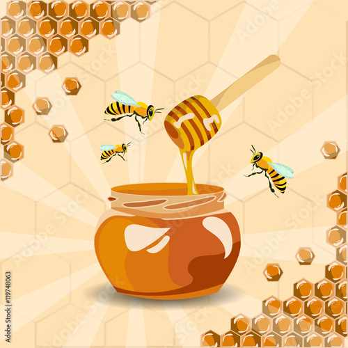 honey bank vector illustration