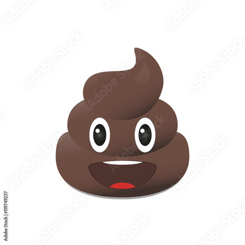 Shit emoji. Poo emoticons. Poop emoji face isolated. 