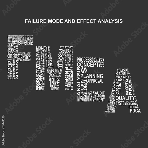 Failure mode and effect analysis typography background