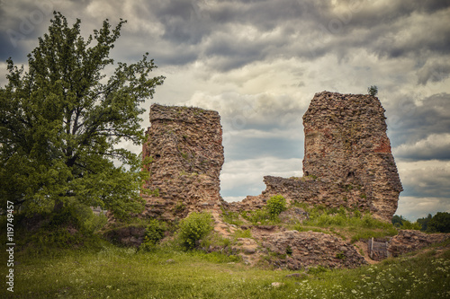 The ruins of an ancient castle Krevo. Belarus.14th century.