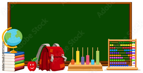 Blackboard and school materials