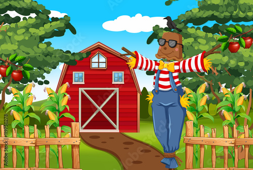 Scarecrow in the farmyard