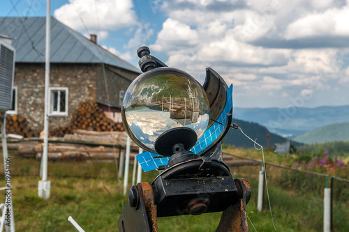 View of the device on a mountain weather station. photo