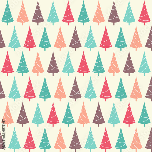Seamless pattern with Christmas trees for winter holidays design