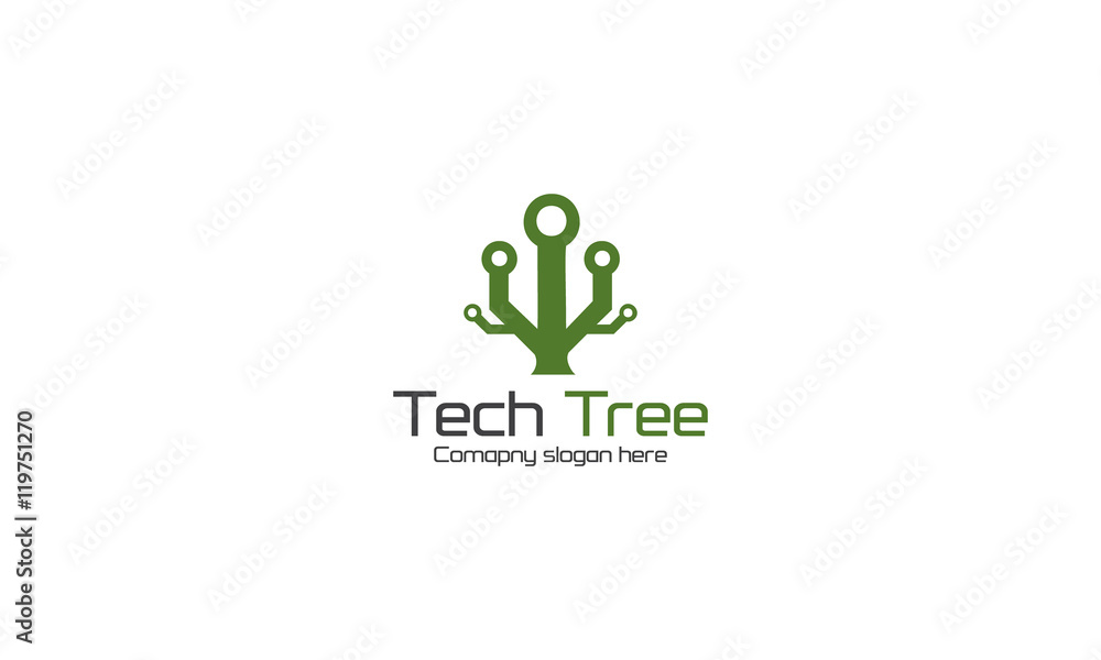Abstract Technology Tree Logo Abstract Technology Tree Logo