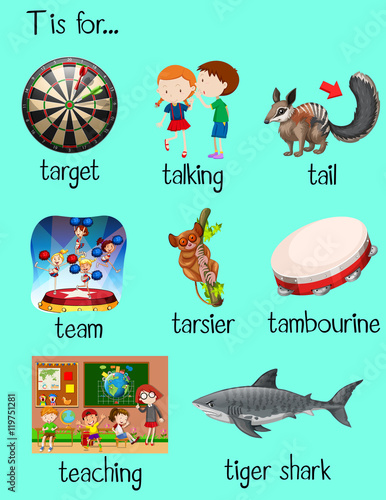 Many words begin with letter t