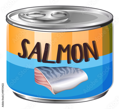 Salmon in aluminum can