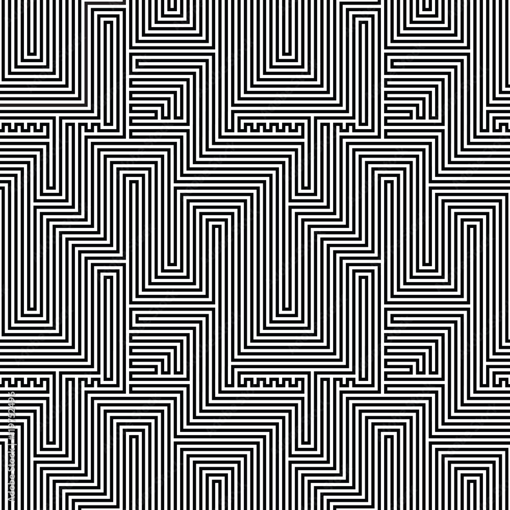 Abstract lines seamless pattern. Optic illusion. vector illustration