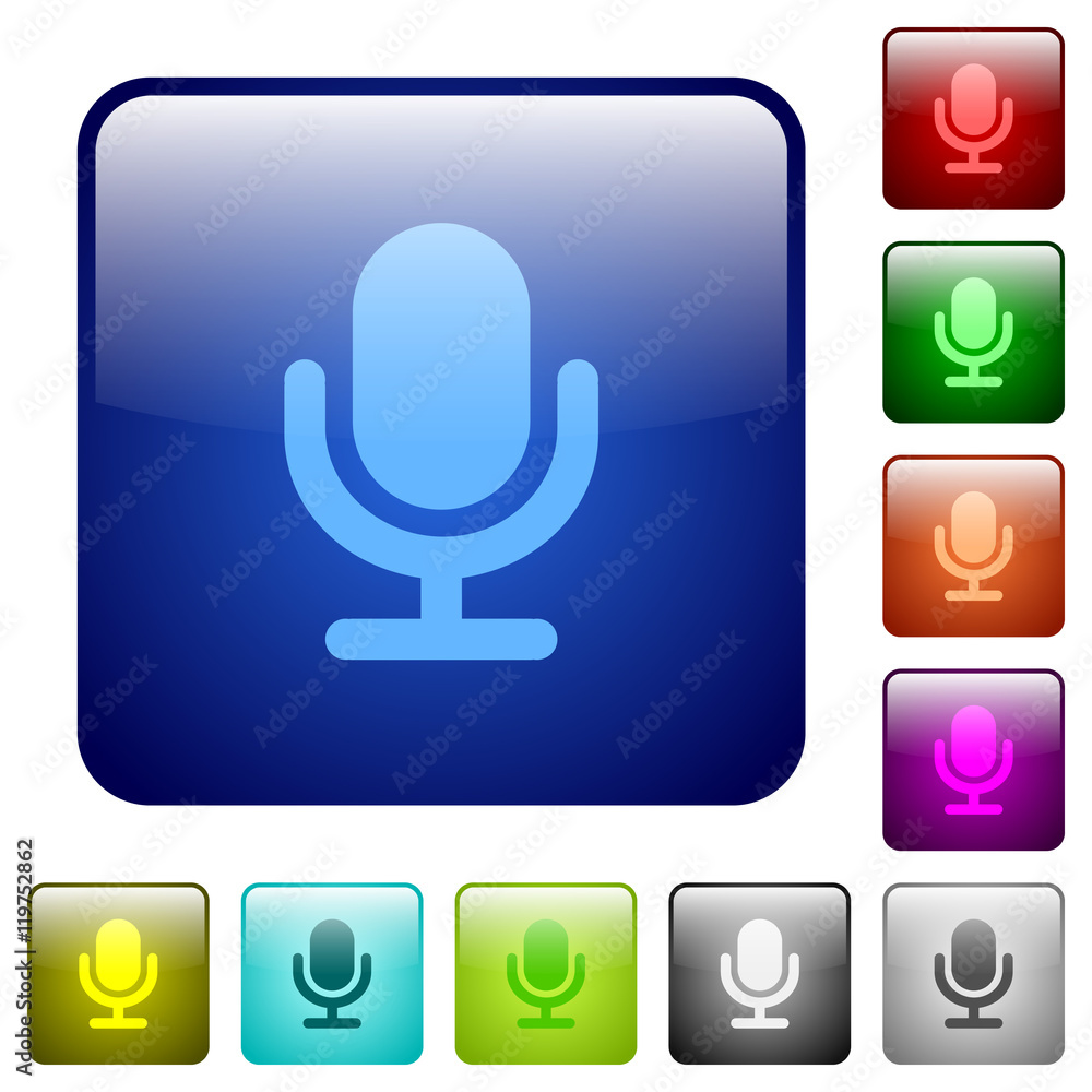 Color microphone square buttons Color microphone square buttons