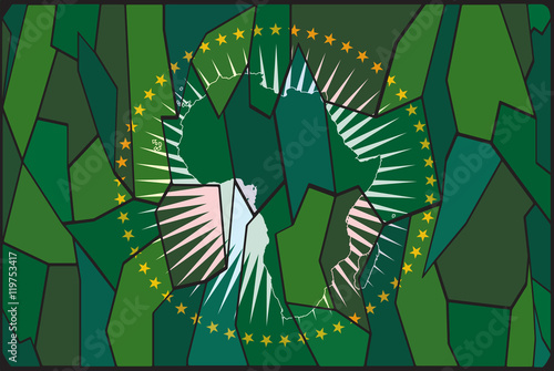 African Union Flag Stained Glass