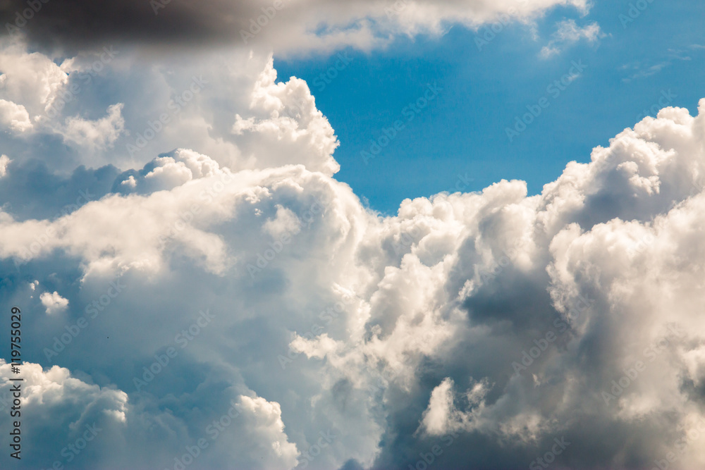 colorful dramatic sky with cloud at sunset