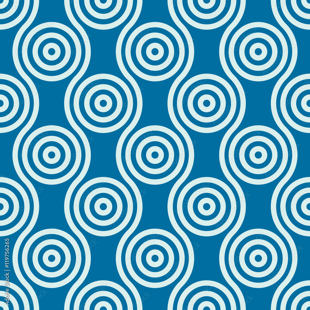 Vector endless geometric pattern composed with circles and lines