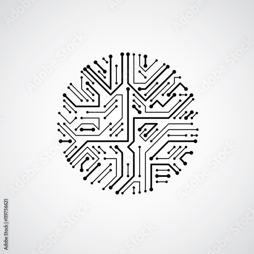 Technology communication cybernetic element. Vector abstract ill