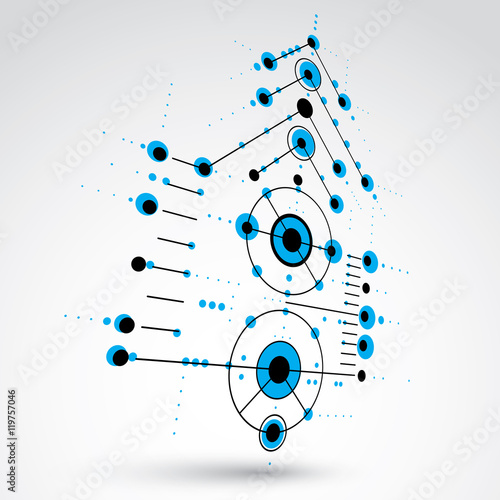 3d vector abstract blue background created in Bauhaus retro styl