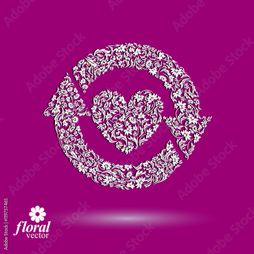 Loving heart floral illustr...
