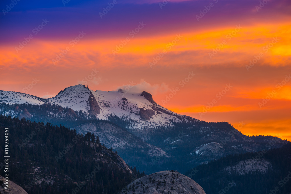 Tenaya Peak Sunrise Yosemite National Park