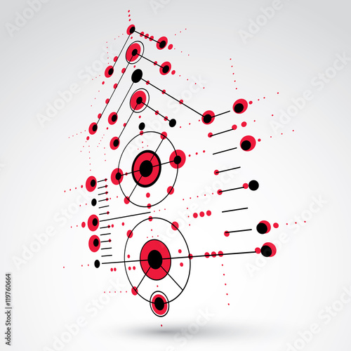 3d vector abstract red background created in Bauhaus retro style