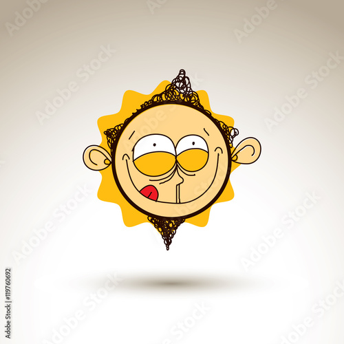 Vector art hand drawn illustration of bizarre personality, emoti