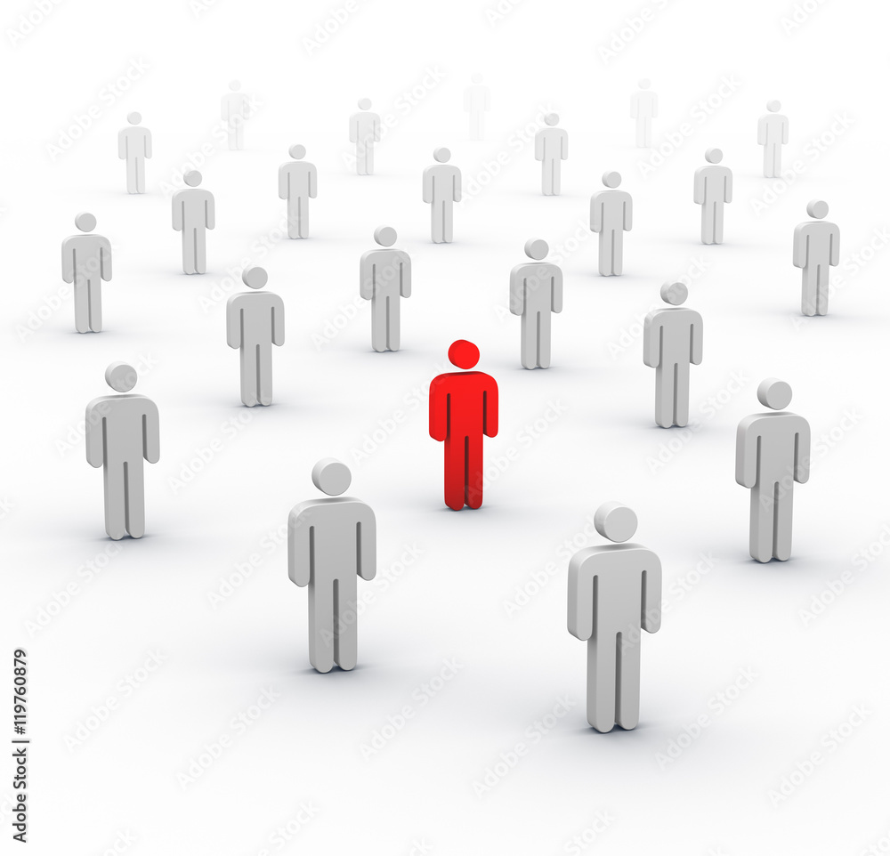 one different person and large group of people one different person and large group of people