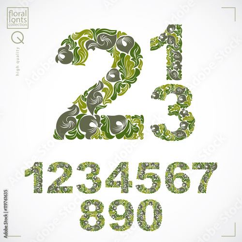 Set of vector ornate number...