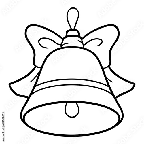 Coloring book, Christmas tree toy, bell