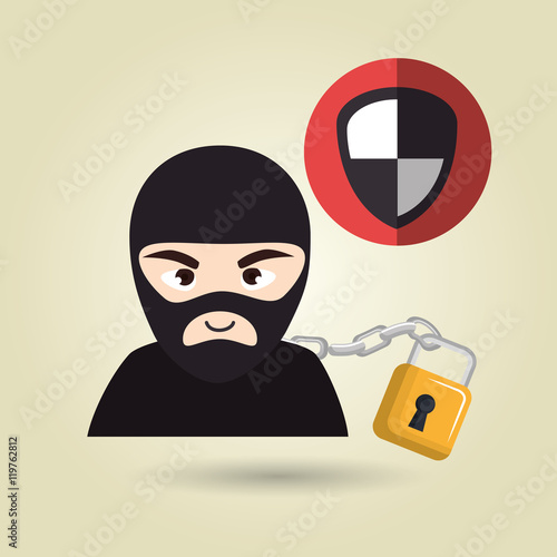 pc hacker safe design vector illustration eps 10