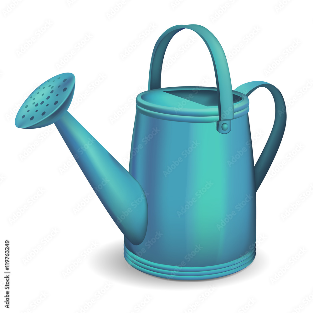 Blue watering can. Vector illustration. Blue watering can. Vector illustration.