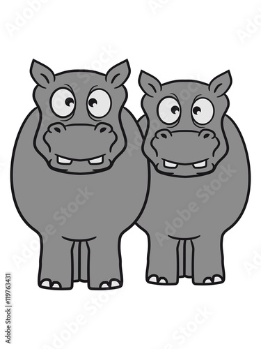 team couple couple 2 friends dick funny comic cartoon sweet little cute baby hippo happy child