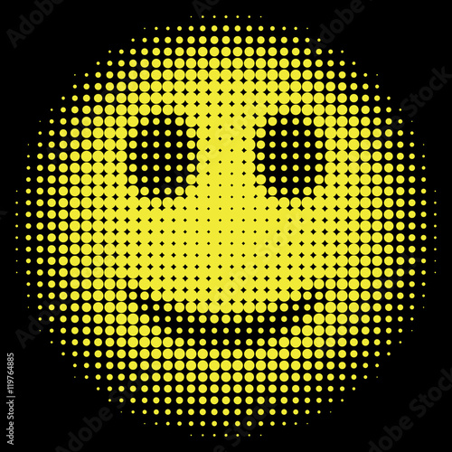 Smiley face in halftone dots style
