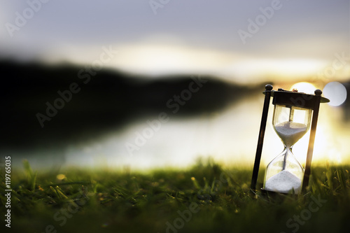 Hourglass in the dawn time