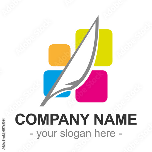 logo plume écriture école collège éducation, illustration vectoriel vecteur