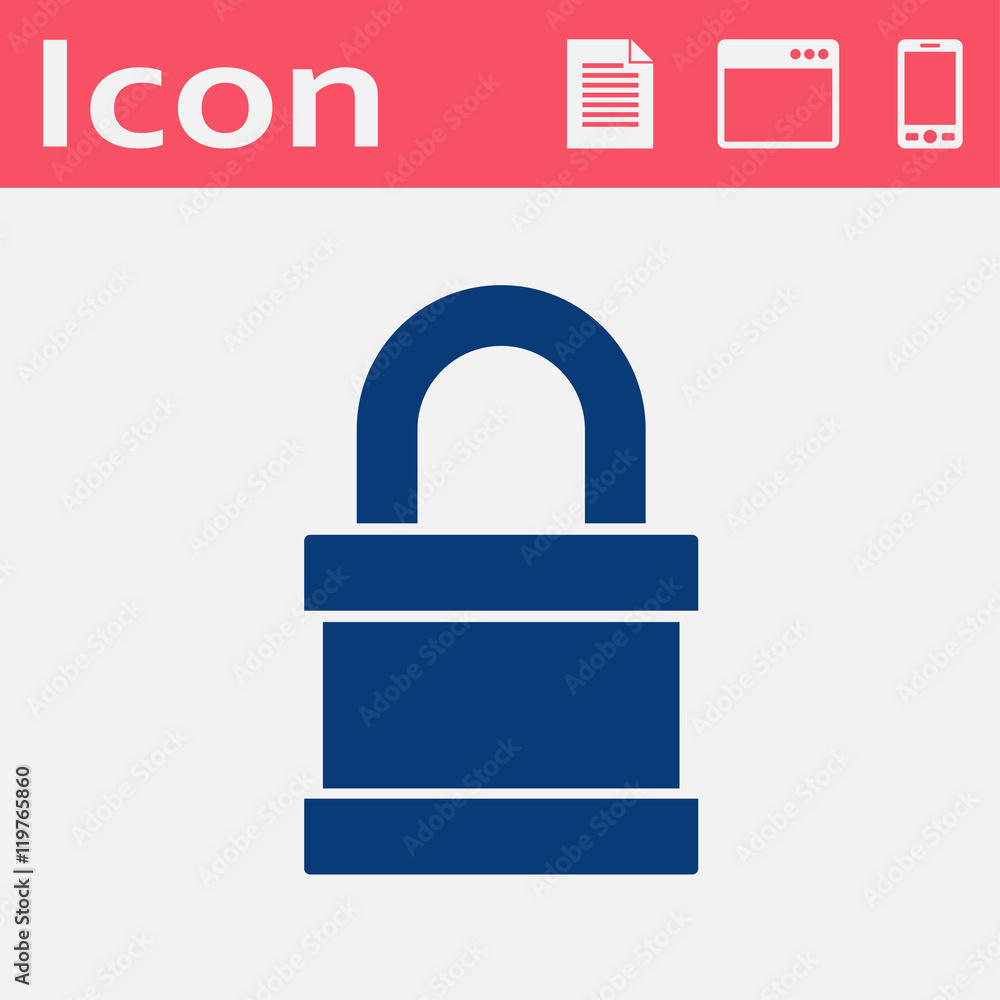 vector flat icon of padlock closed. Web UI security illustration vector flat icon of padlock closed. Web UI security illustration