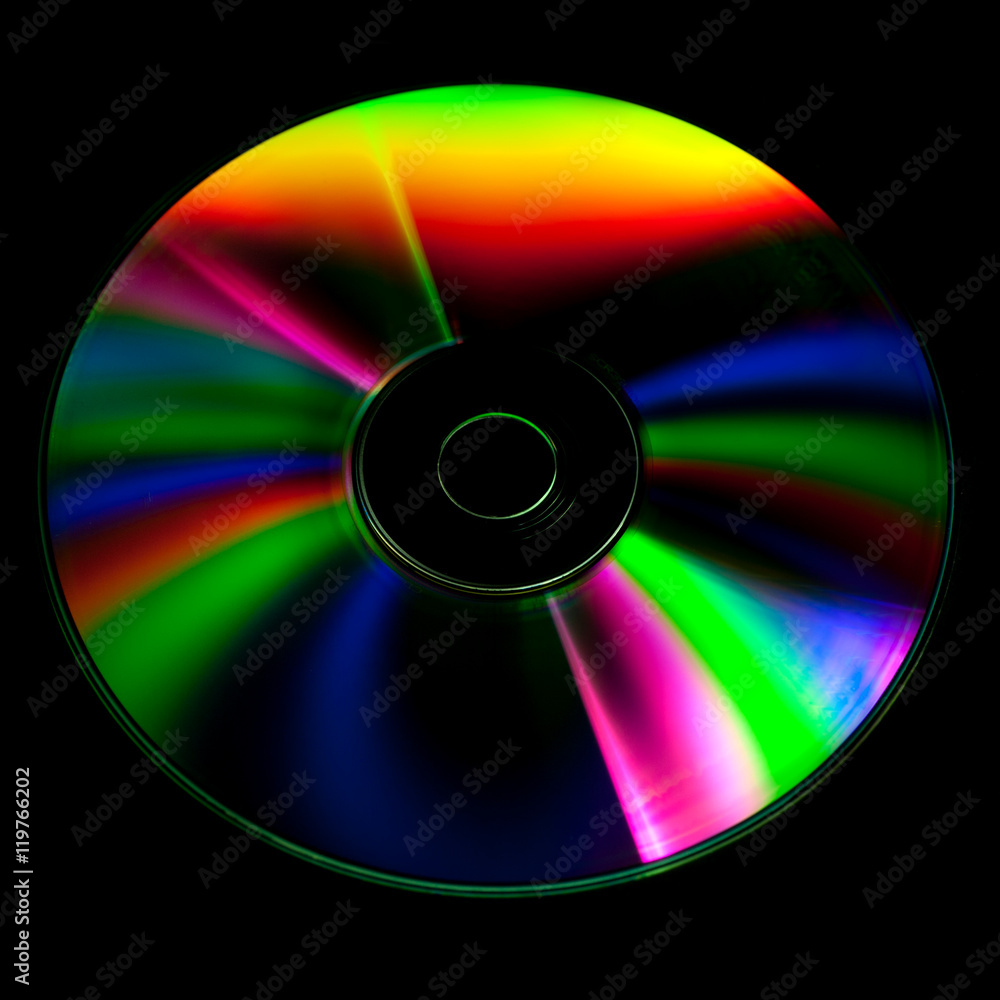 CD and DVD disk on black background CD and DVD disk on black background