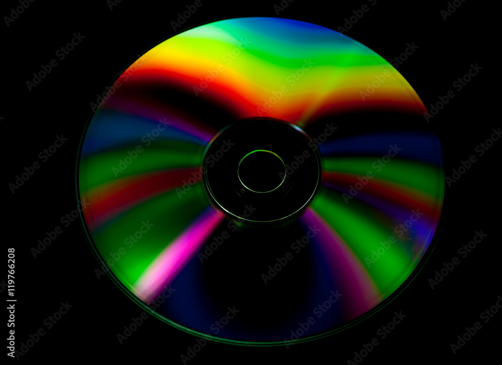 CD and DVD disk on black background CD and DVD disk on black background