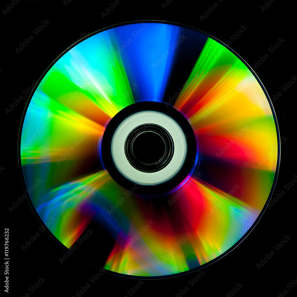 CD and DVD disk on black background CD and DVD disk on black background