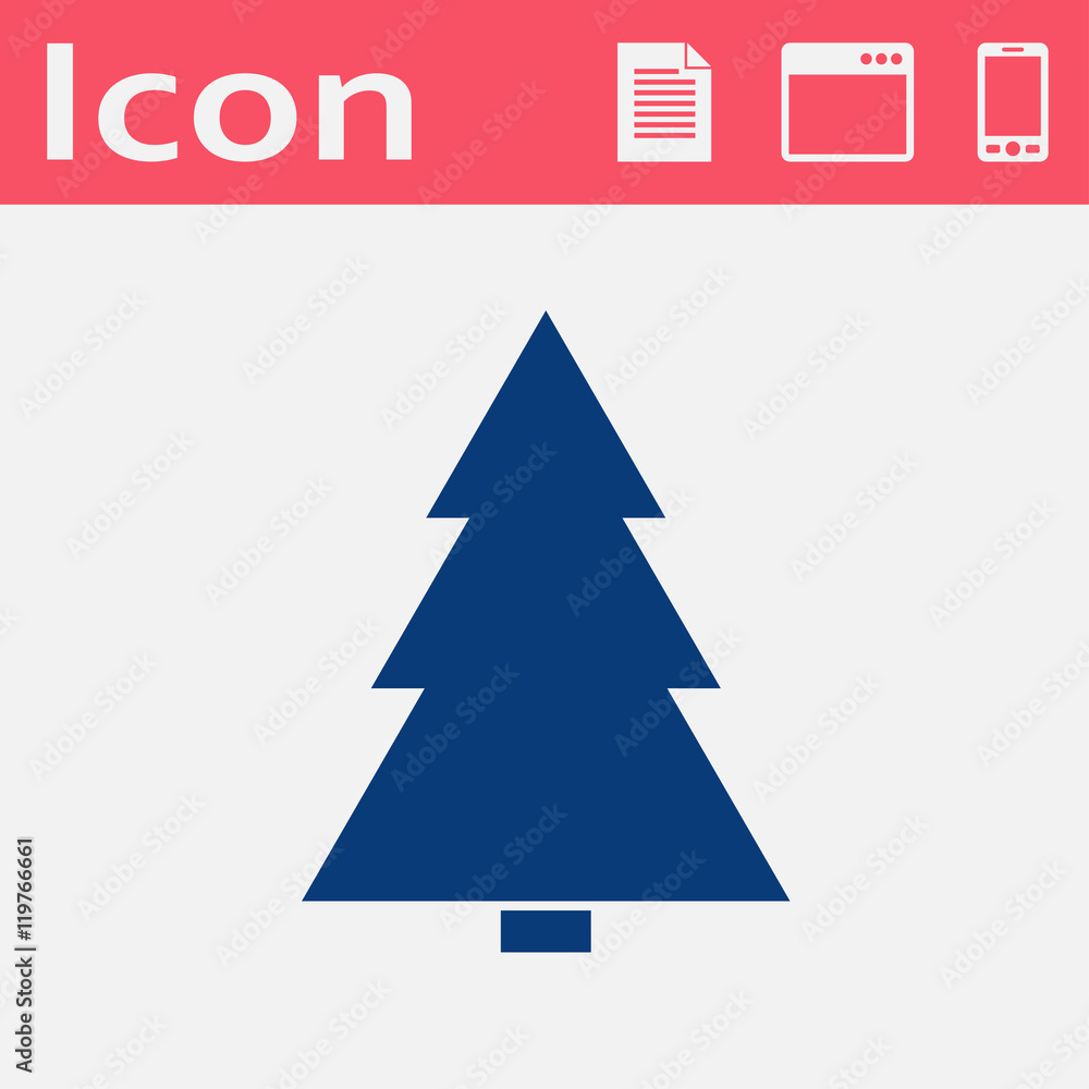 Vector flat xmas tree icon