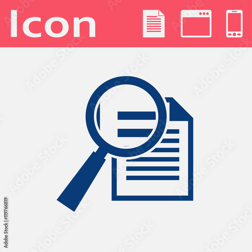 Flat icon of searching document