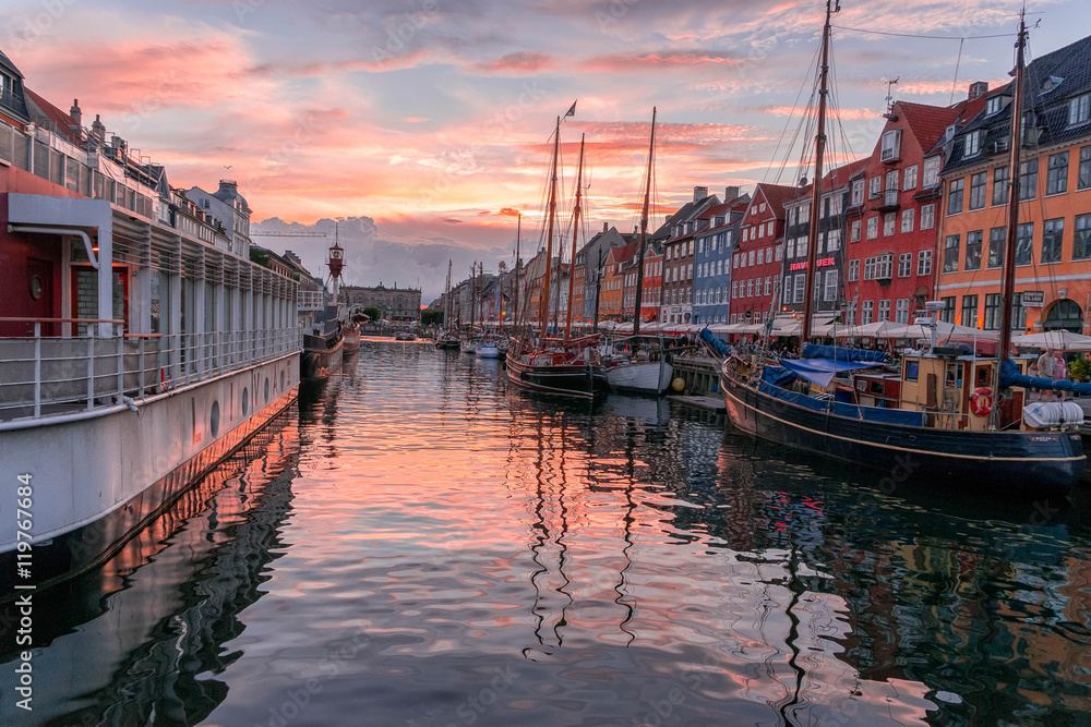Nyhavn is a 17th-century waterfront, canal and entertainment district in Copenhagen, Denmark.