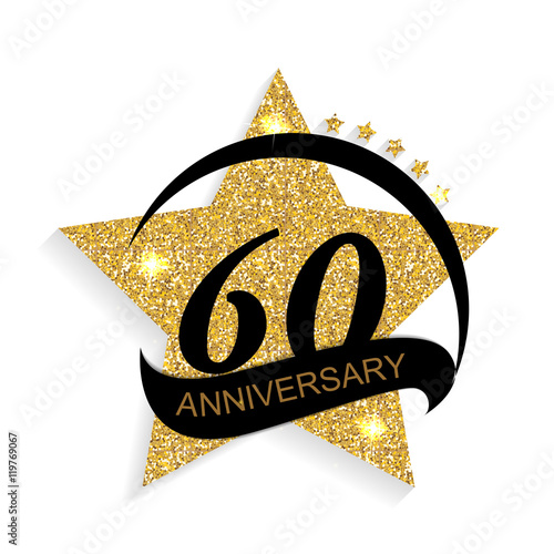 Template Logo 60 Anniversary Vector Illustration